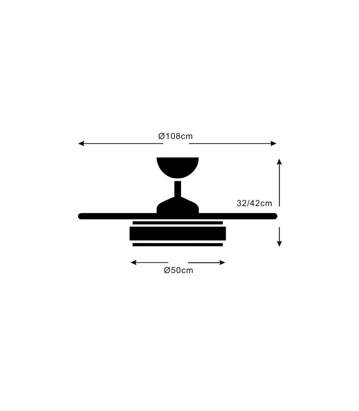 Ventilador de Techo CHLOE-L Cuero APP DC 72W 7200Lm 4 Aspas CCT