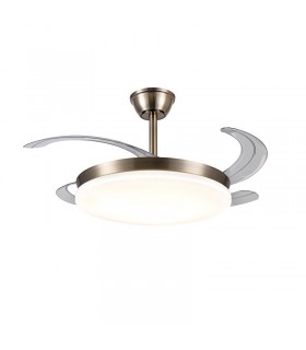 Ventilador de Techo CHLOE-L Cuero APP DC 72W 7200Lm 4 Aspas CCT