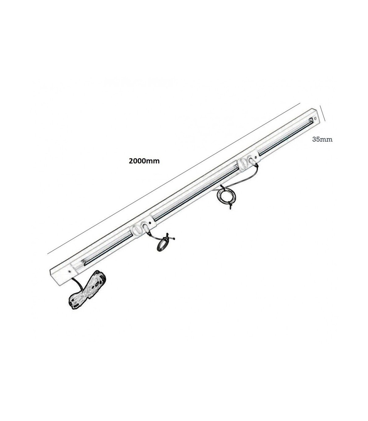 Guia colgador 2 metros para Carpeta LED
