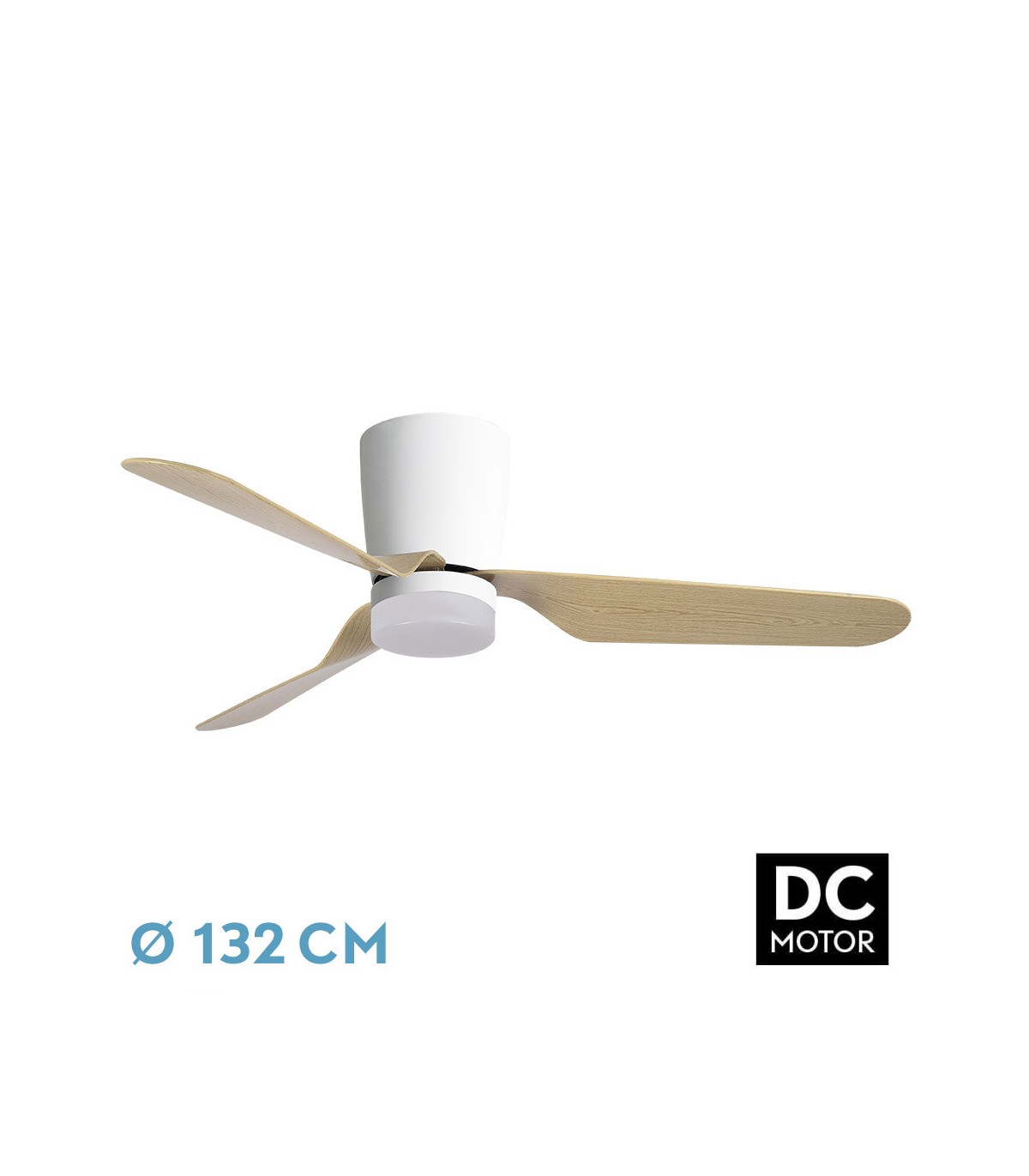 Ventilador de Techo KOCHI Blanco DC 18W 2350Lm 3 Aspas Haya CCT