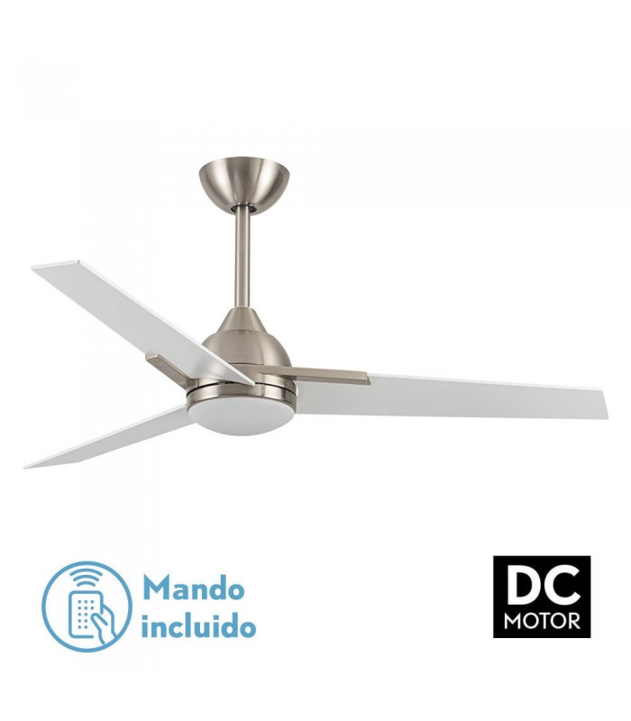 Ventilador de Techo ARGESTES DC Níquel 22W 2180Lm 3 Aspas Blanco CCT