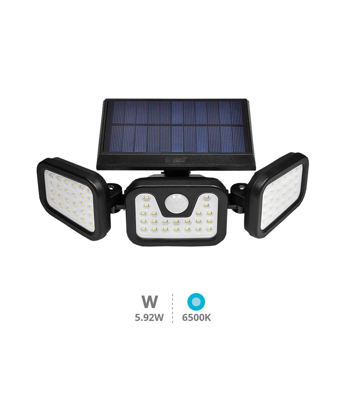 Aplique Solar SITALA 3 Proyectores 5.92W 650Lm IP44 Negro