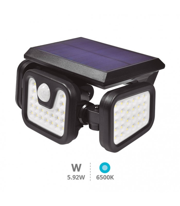 Aplique Solar SITALA 3 Proyectores 5.92W 650Lm IP44 Negro