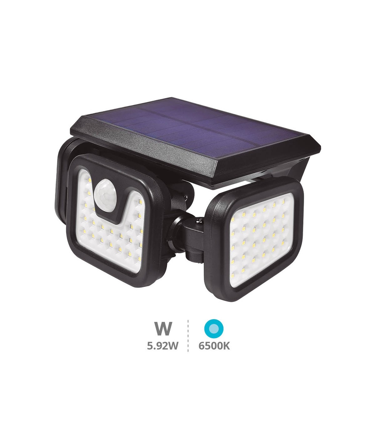 Aplique Solar SITALA 3 Proyectores 5.92W 650Lm IP44 Negro