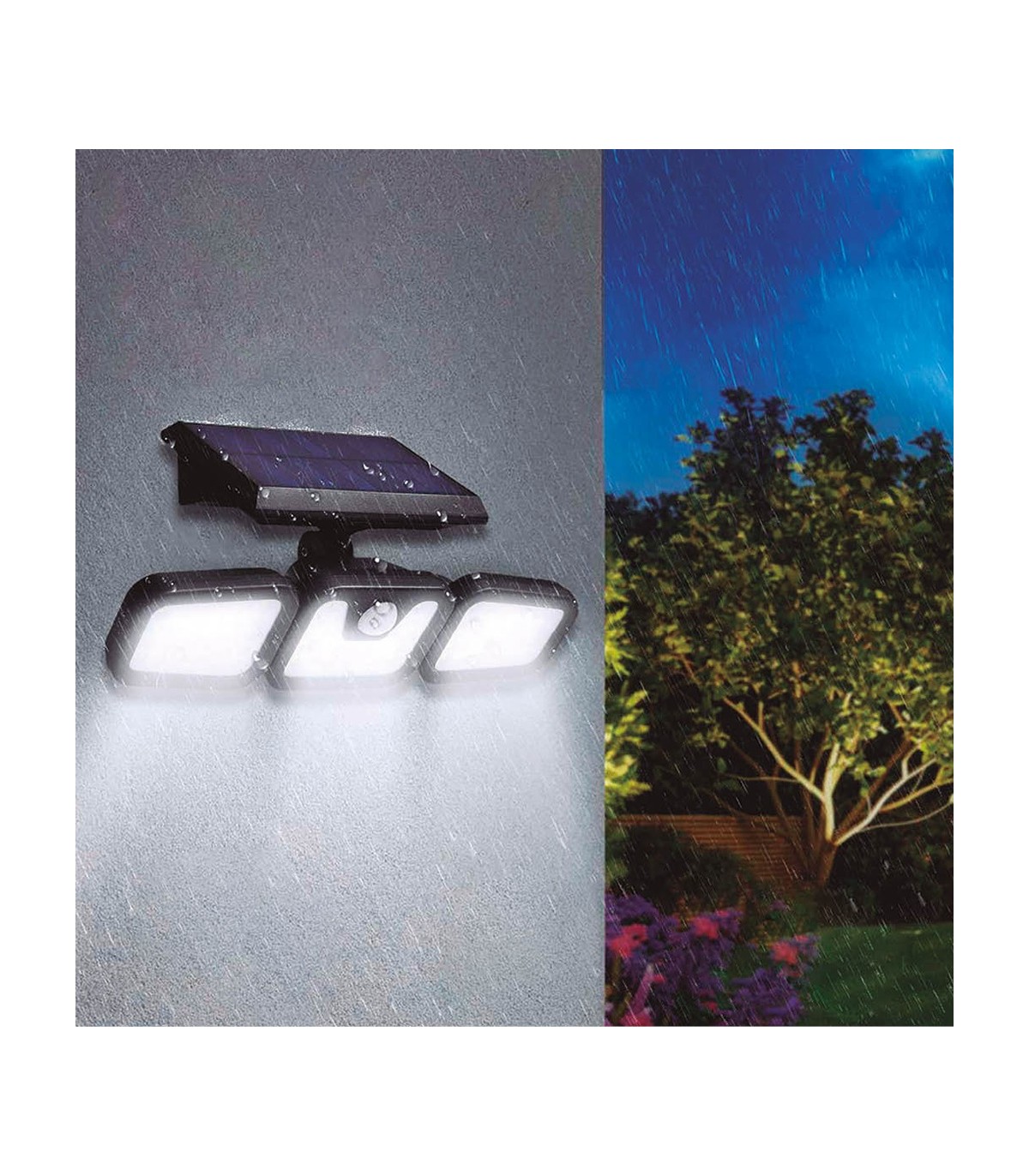 Aplique Solar SITALA 3 Proyectores 5.92W 650Lm IP44 Negro
