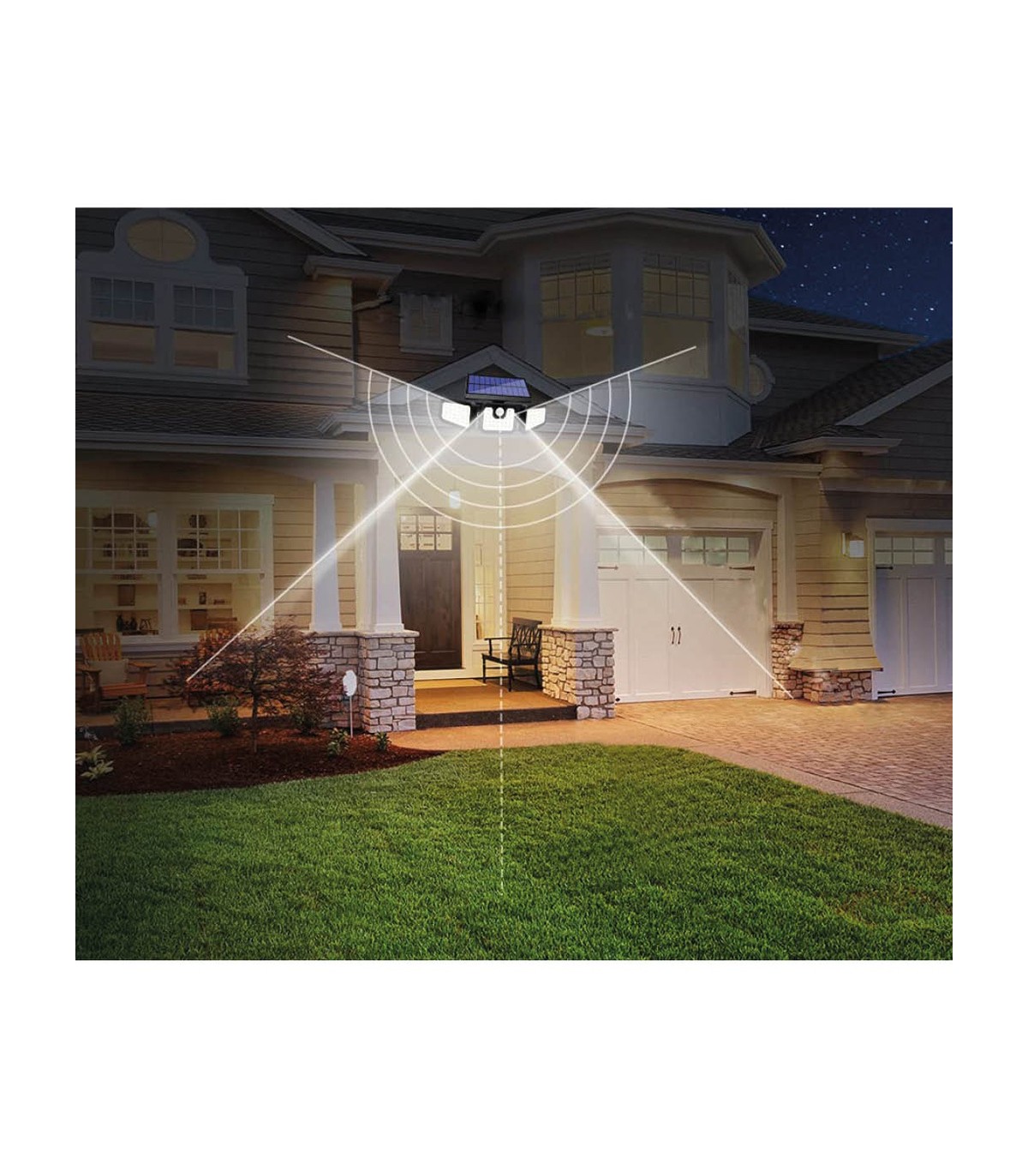 Aplique Solar SITALA 3 Proyectores 5.92W 650Lm IP44 Negro