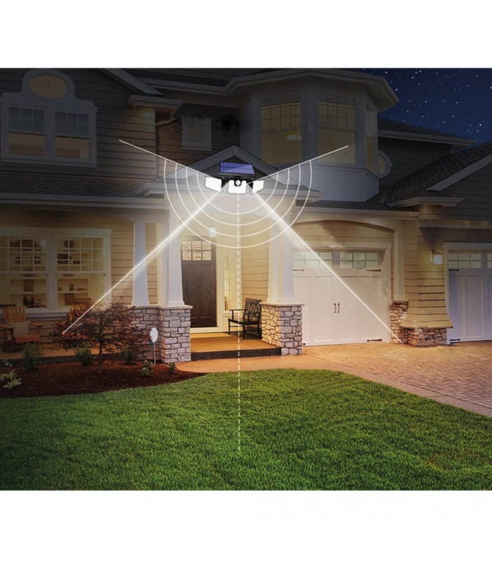 Aplique Solar SITALA 3 Proyectores 5.92W 650Lm IP44 Negro