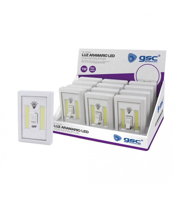 Luz Armario 1W 90Lm Con Interruptor 3 Pilas LR03 (AAA)