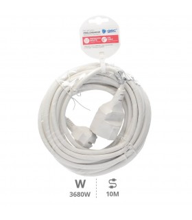 Prolongador Schuko (3x1.5mm) 2P+TT Blanco 10 metros