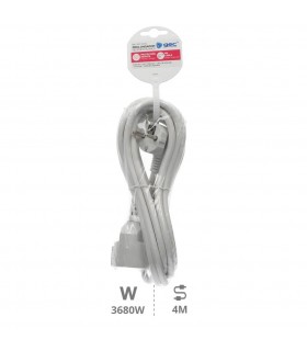 Prolongador Schuko (3x1.5mm) 2P+TT Blanco 4 metros