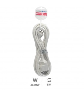 Prolongador Schuko (3x1.5mm) 2P+TT Blanco 5 metros