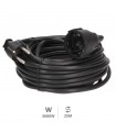 Prolongador Schuko (3x1.5mm) 2P+TT Negro 25 metros
