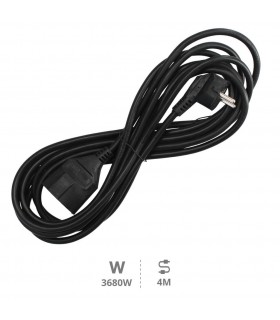 Prolongador Schuko (3x1.5mm) 2P+TT Negro 4 metros