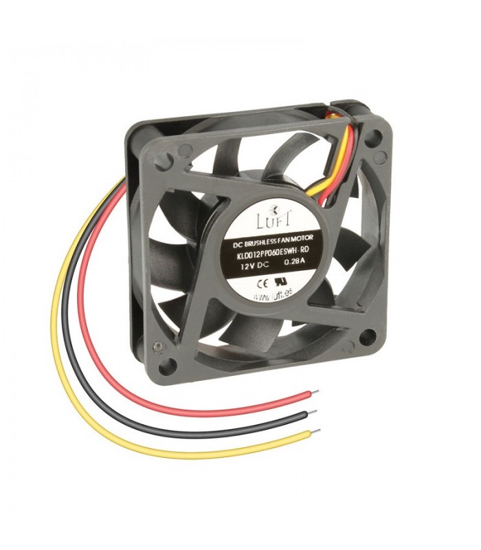 Ventilador 12Vcc 60X60X15mm Cojinete 3 Hilos