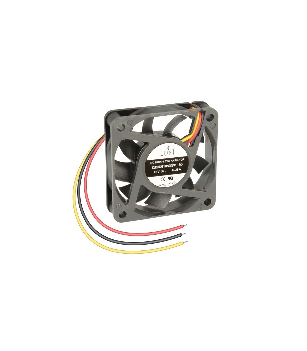 Ventilador 12Vcc 60X60X15mm Cojinete 3 Hilos