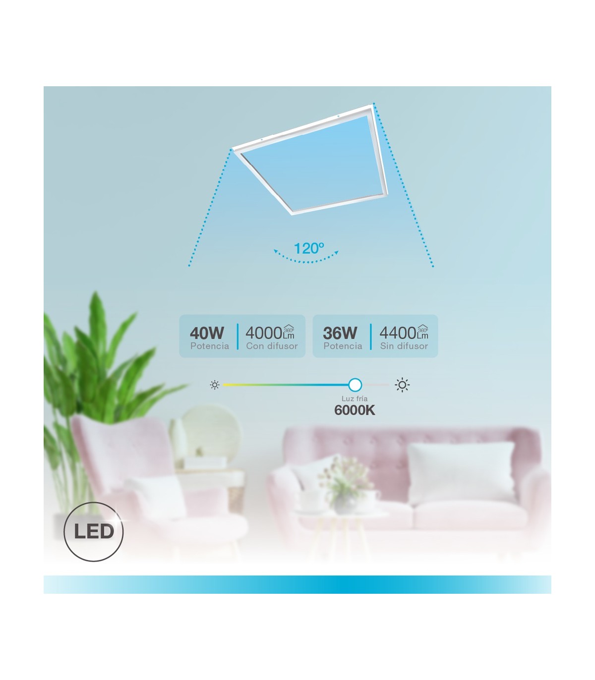 Marco Led GSC 40W 4000Lm 60x60cm IP20