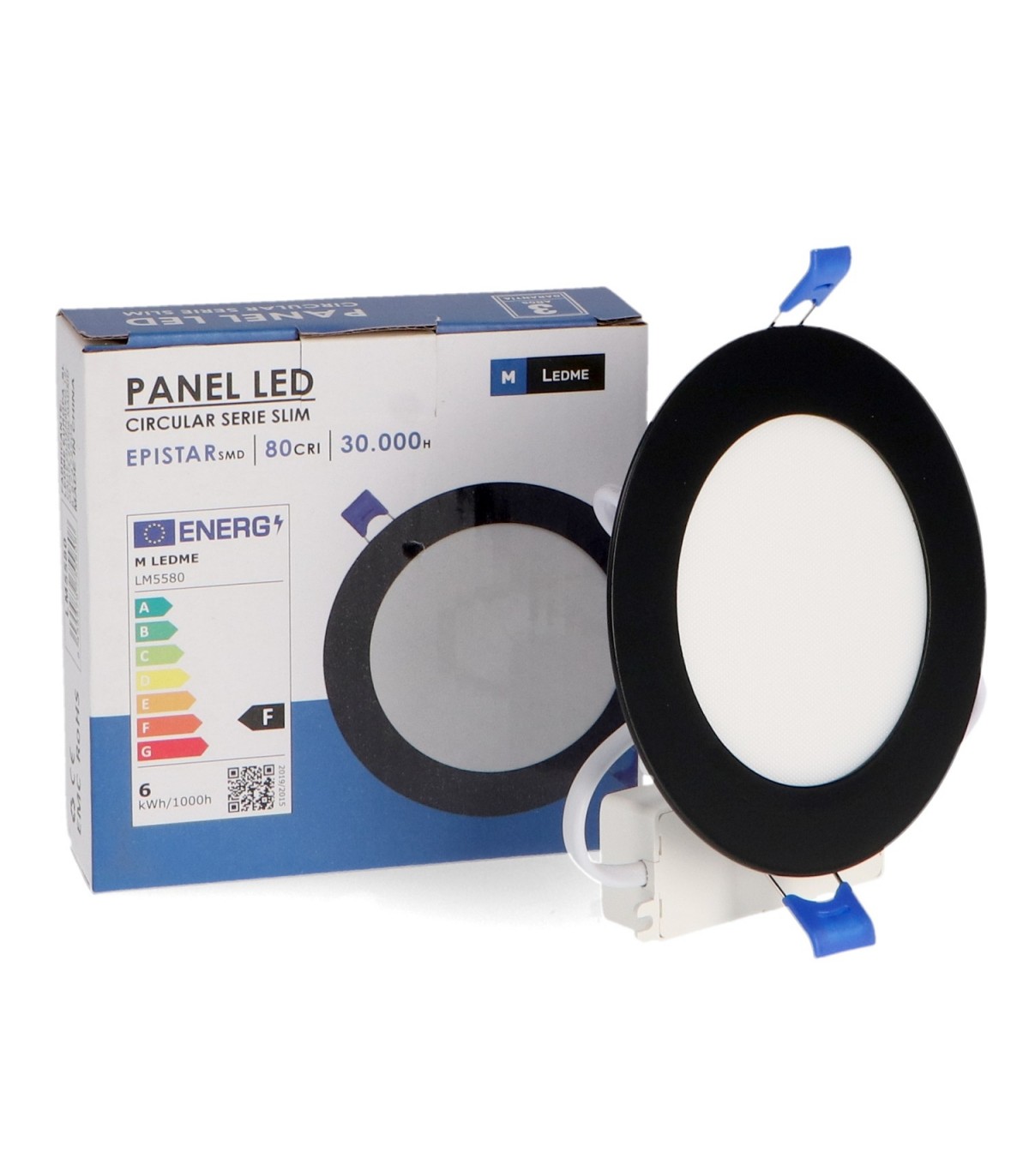 Downlight Led 6W 600Lm IP20 Redondo Negro CCT