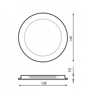 Downlight Led 9W 900Lm IP20 Redondo Negro CCT