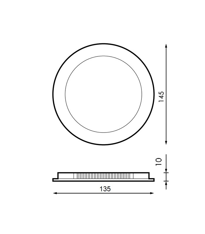 Downlight Led 9W 900Lm IP20 Redondo Negro CCT