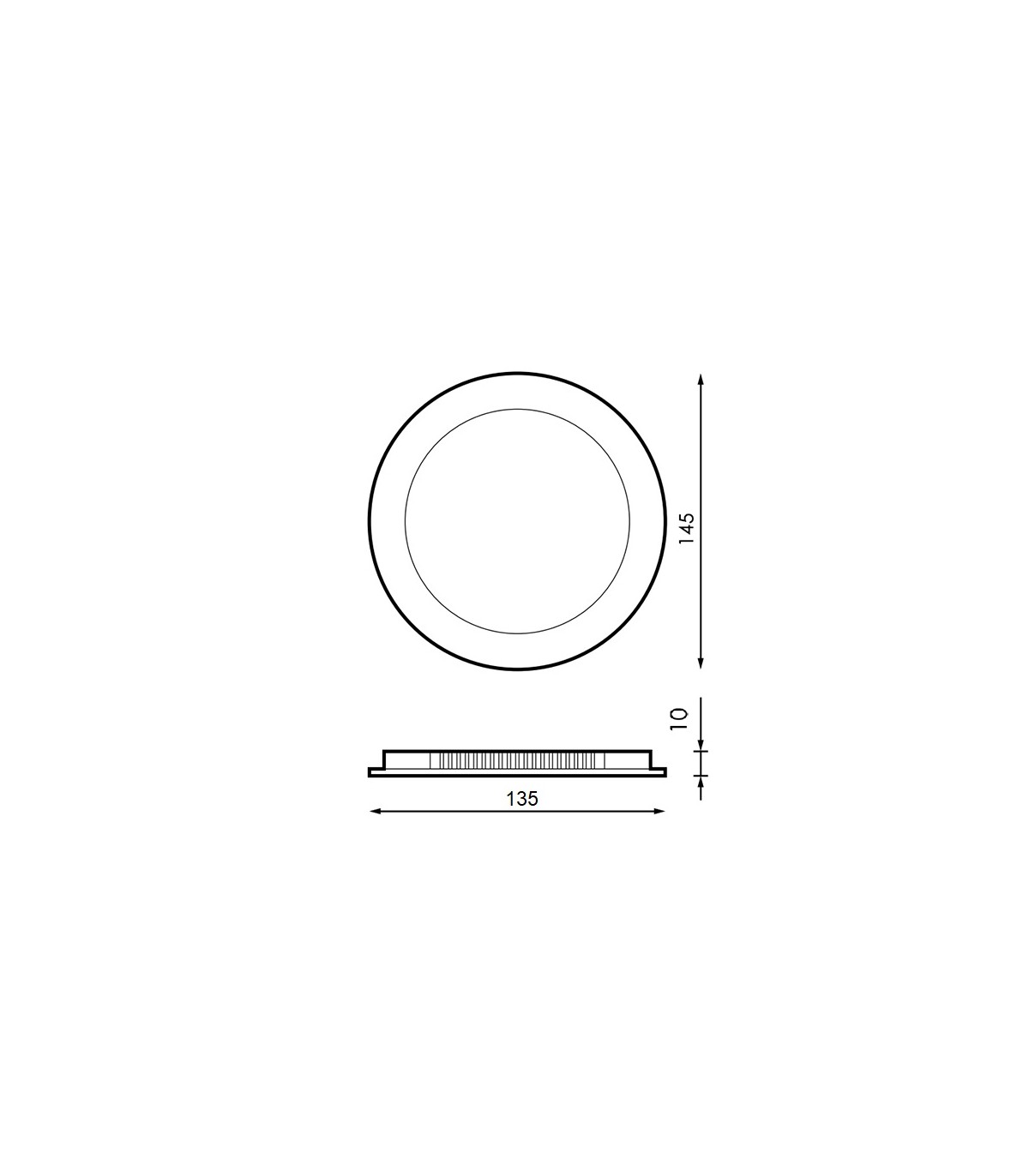 Downlight Led 9W 900Lm IP20 Redondo Negro CCT