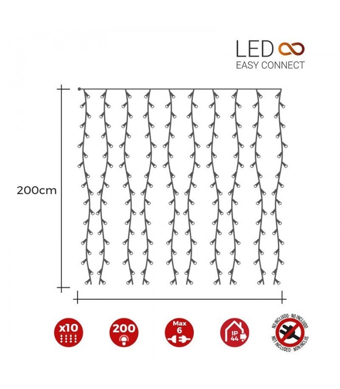 Cortina LED EASY-CONECT 3.2W 2x2m IP44