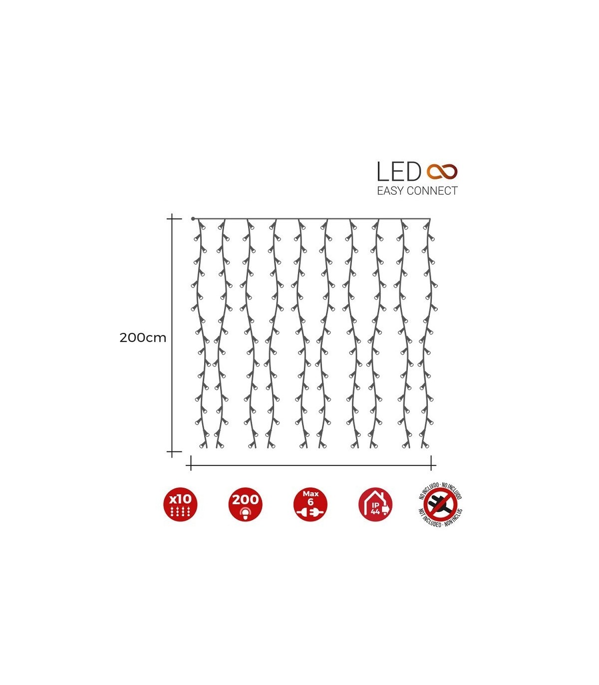Cortina LED EASY-CONECT 3.2W 2x2m IP44