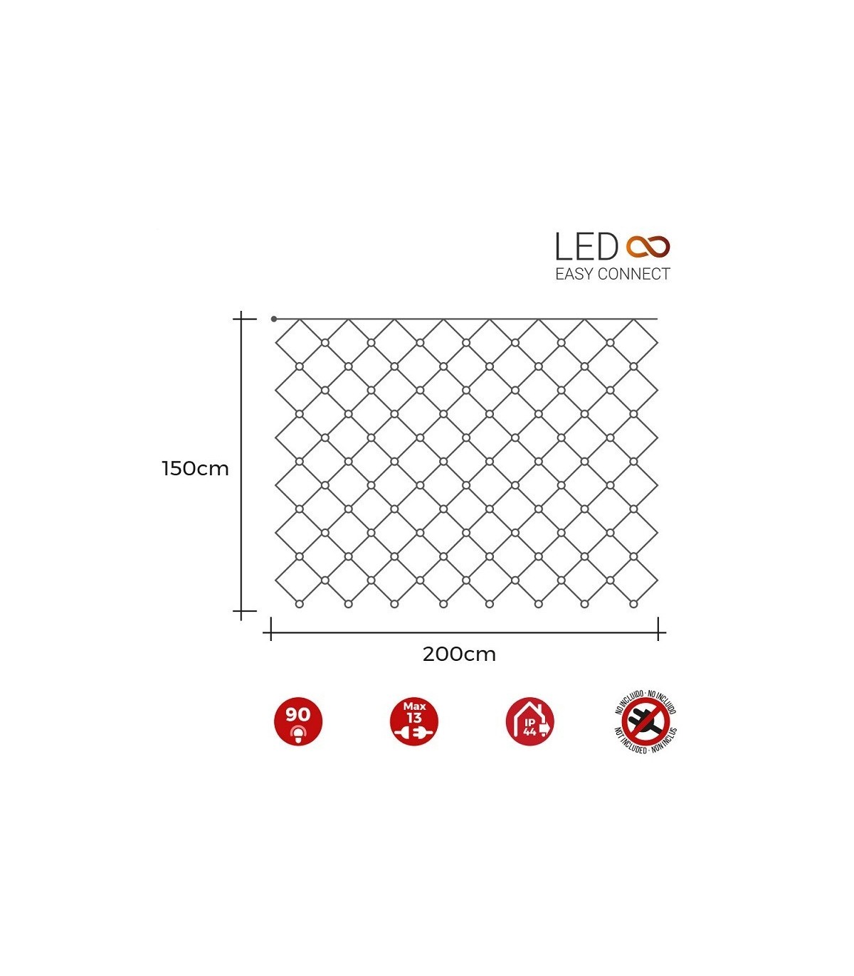 Red LED EASY-CONECT 1.62W 2x1.5m IP44 
