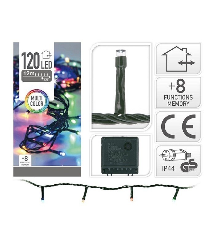 Guirnalda 120LED Multifun. 12M IP44 
