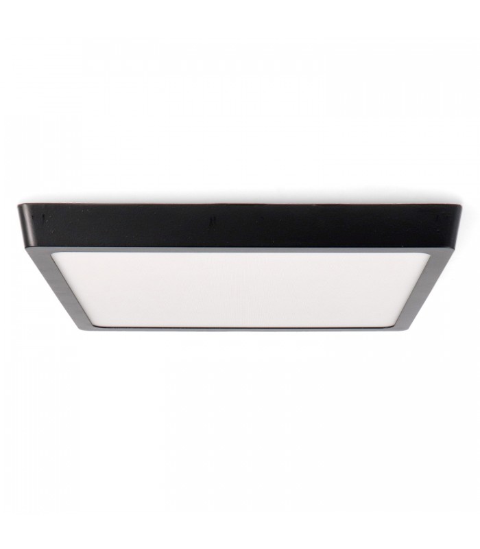 Plafón Superficie Led 25W 2500LM IP20 Cuadrado Negro CCT