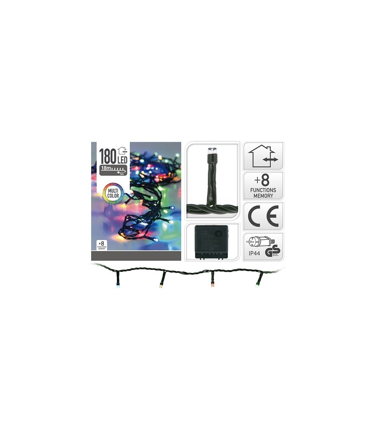 Guirnalda 120LED Multifunción 18M IP44 