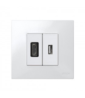 Conector HDMI v1.4 estrecho blanco Simon 27