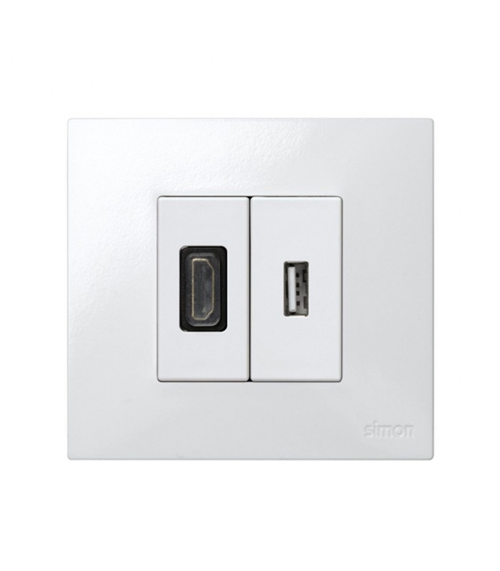 Conector HDMI v1.4 estrecho blanco Simon 27