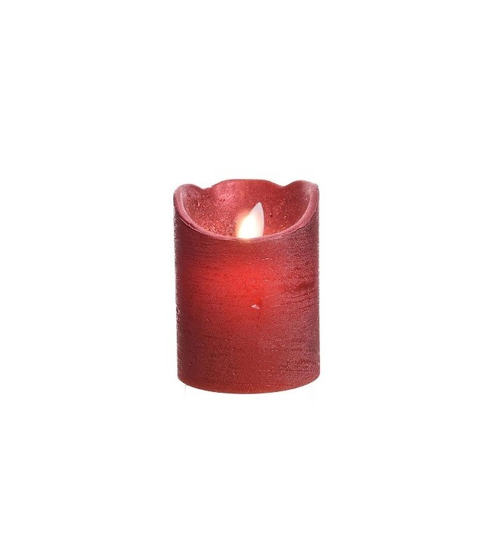 Vela LED Rojo Metálico 2xLR6/AA 75x100mm