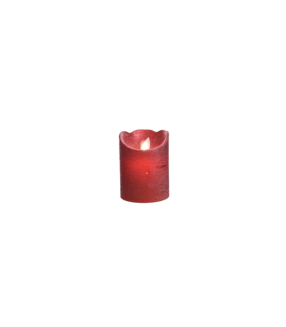 Vela LED Rojo Metálico 2xLR6/AA 75x100mm