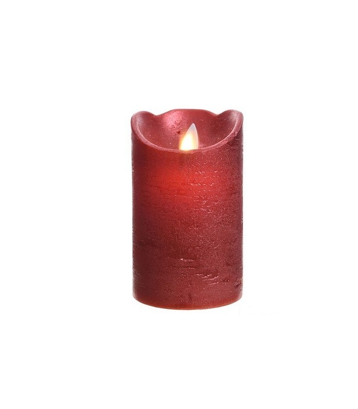 Vela LED Rojo Metálico 2xLR6/AA 75x125mm