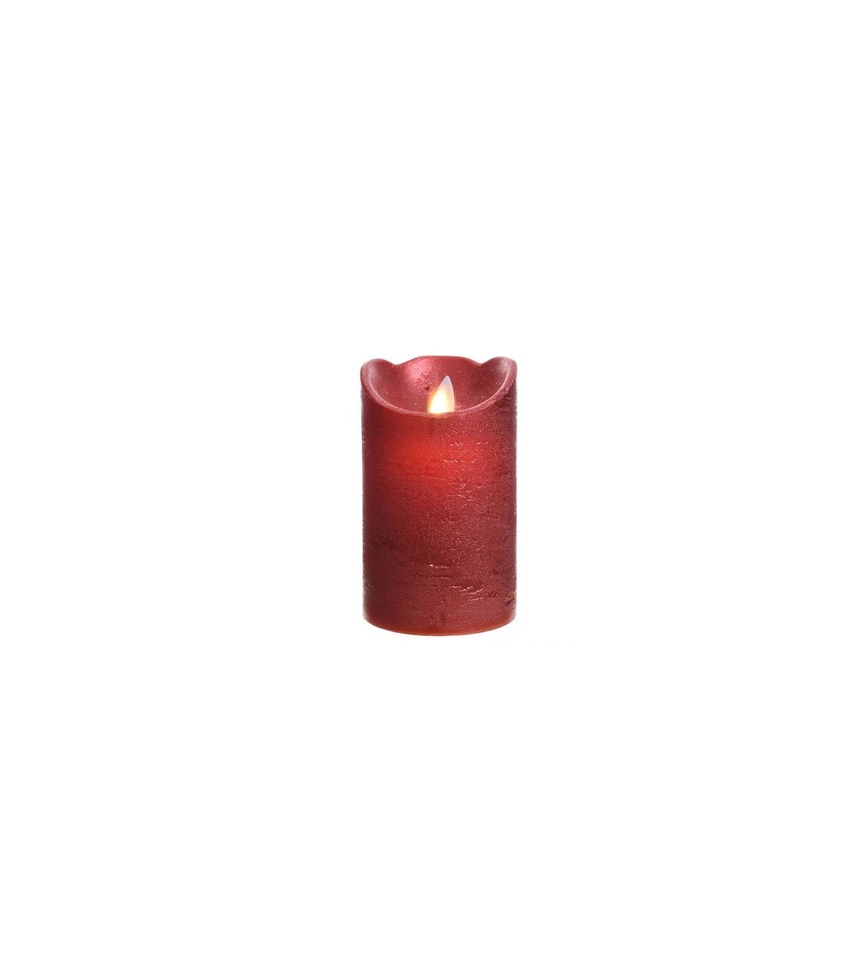 Vela LED Rojo Metálico 2xLR6/AA 75x125mm