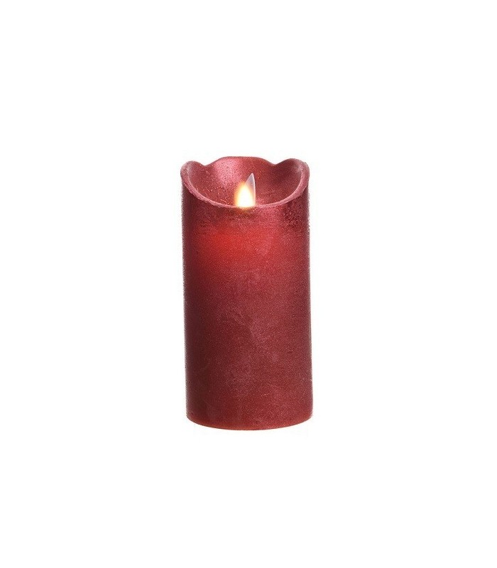 Vela LED Rojo Metálico 2xLR6/AA 75x150mm