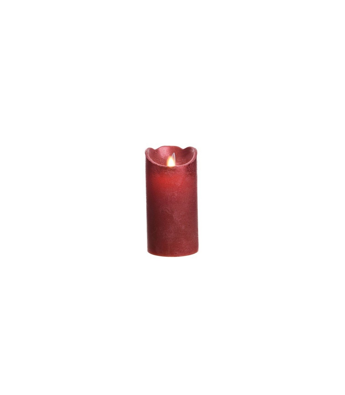 Vela LED Rojo Metálico 2xLR6/AA 75x150mm