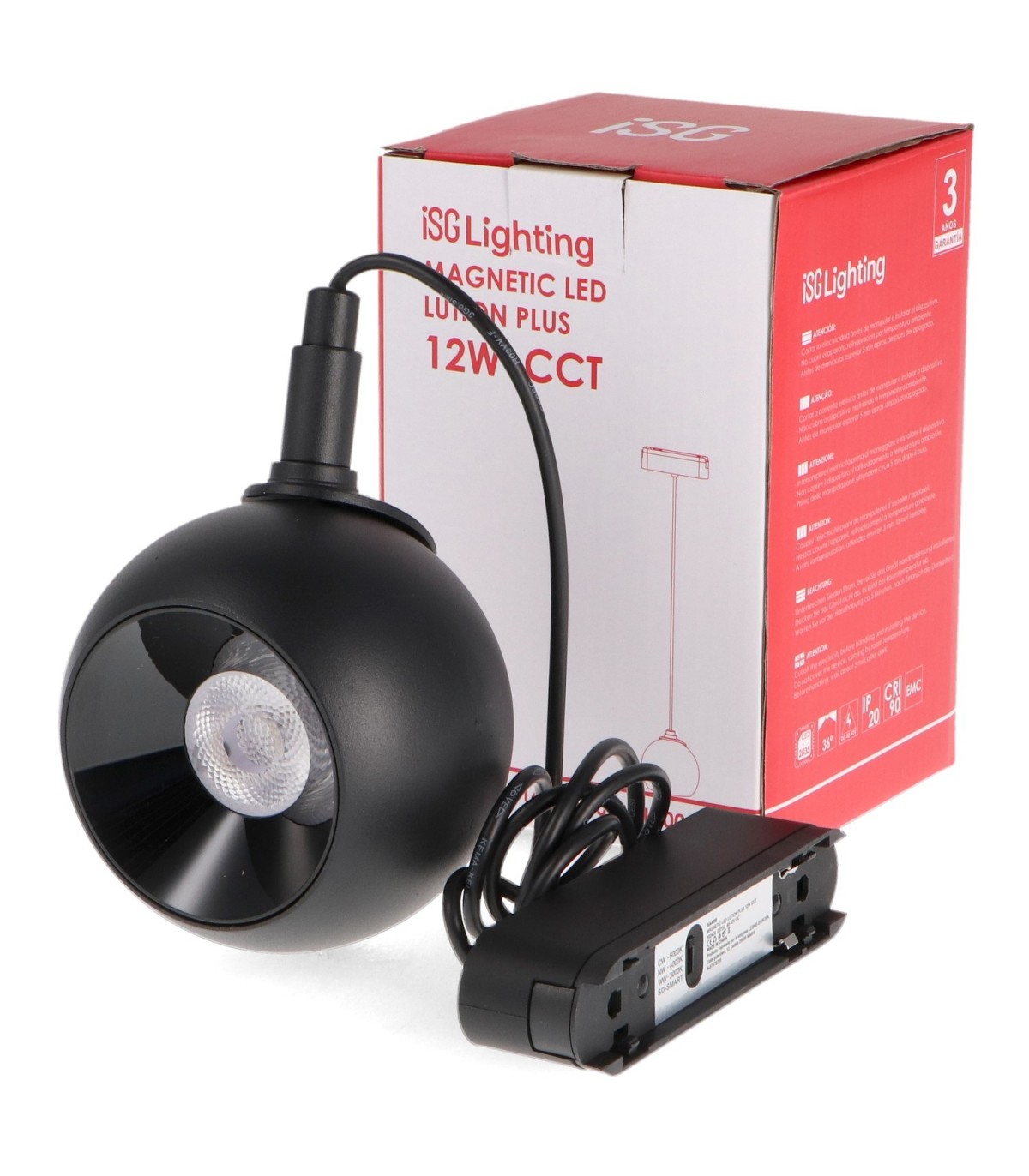 Foco Led Magnético Lution Colgante Serie 5Mm 42V 12W 1200Lm 36º Negro CCT