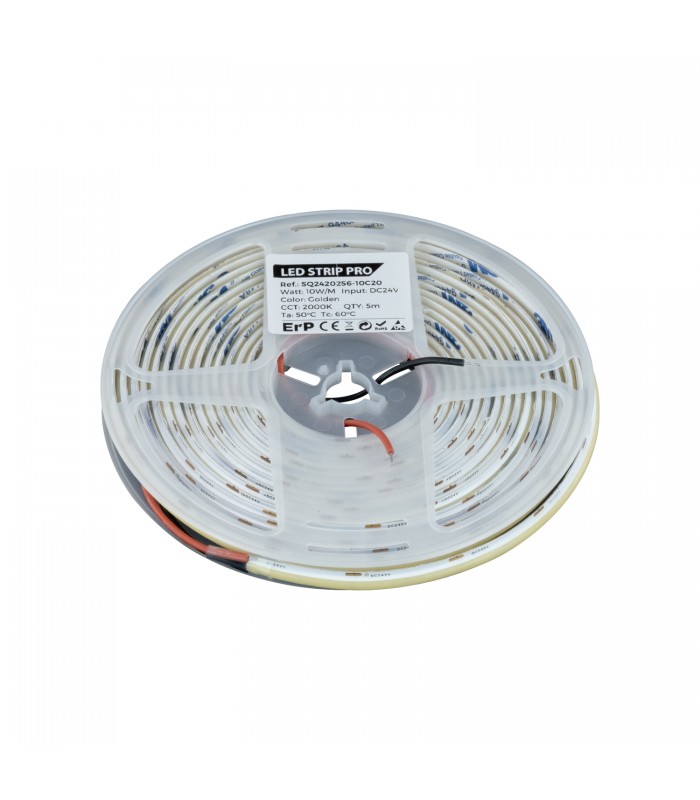 Tira Flexible PRO COB 10W 1100Lm/M 256Led/m IP20 DC24V -5 Metros-