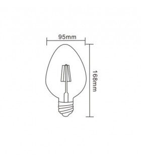Bombilla LED Filamento Piña 4W 400Lm 360º E27 2500K