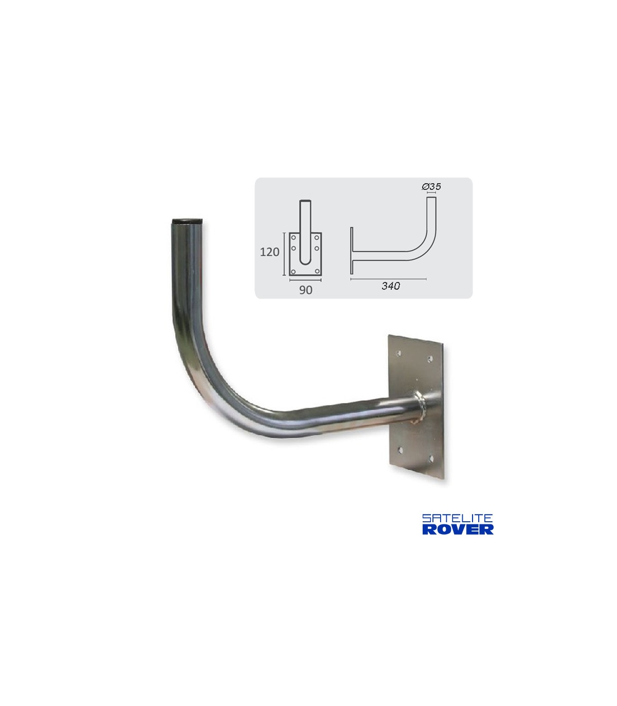 Soporte Pared Tipo L (280x160mm) D30mm