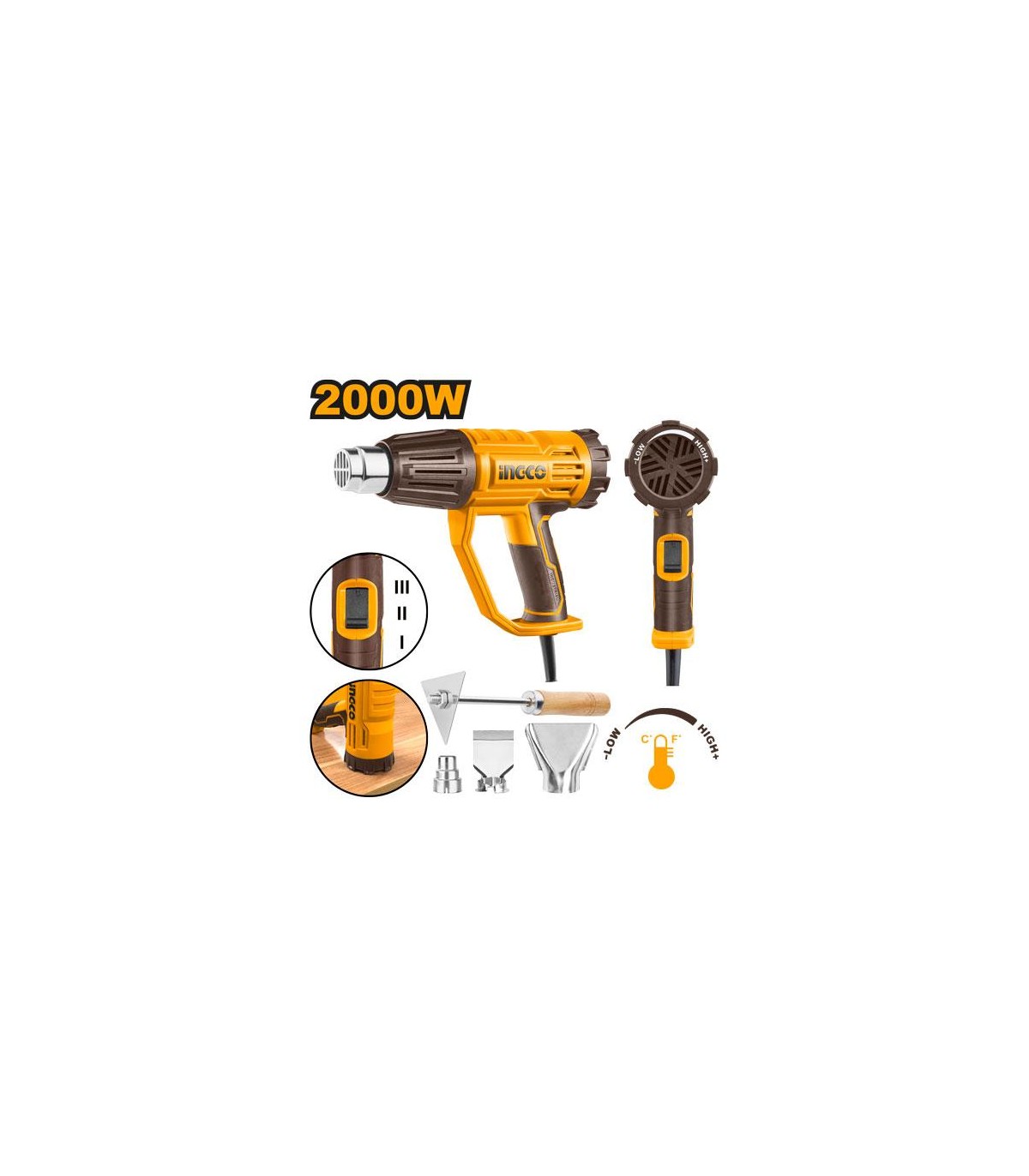 Pistola Aire Caliente 2000W Regulable