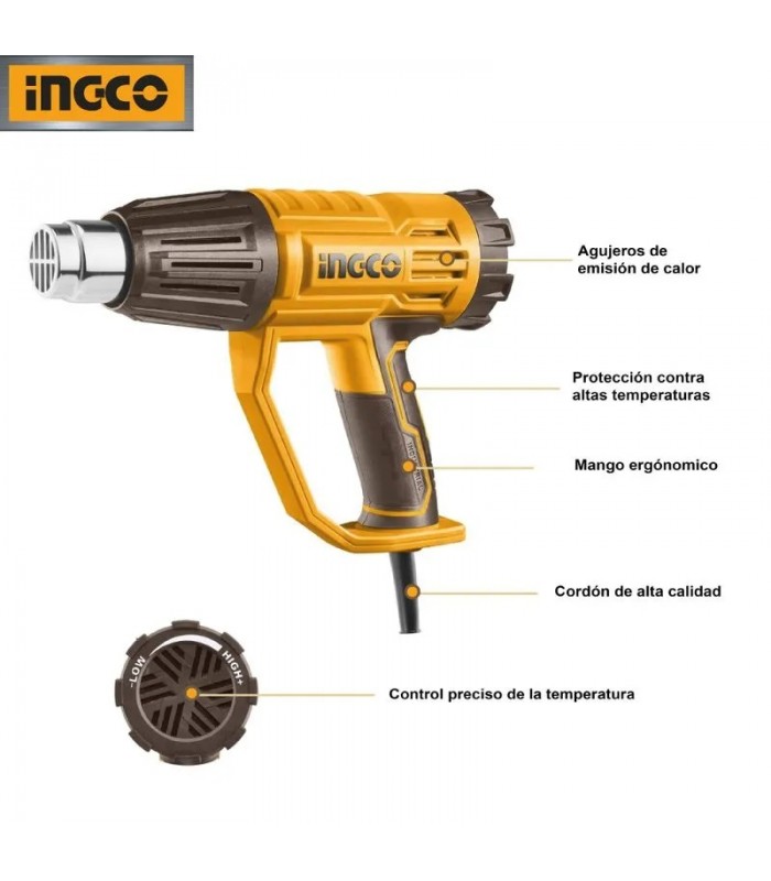 Pistola Aire Caliente 2000W Regulable