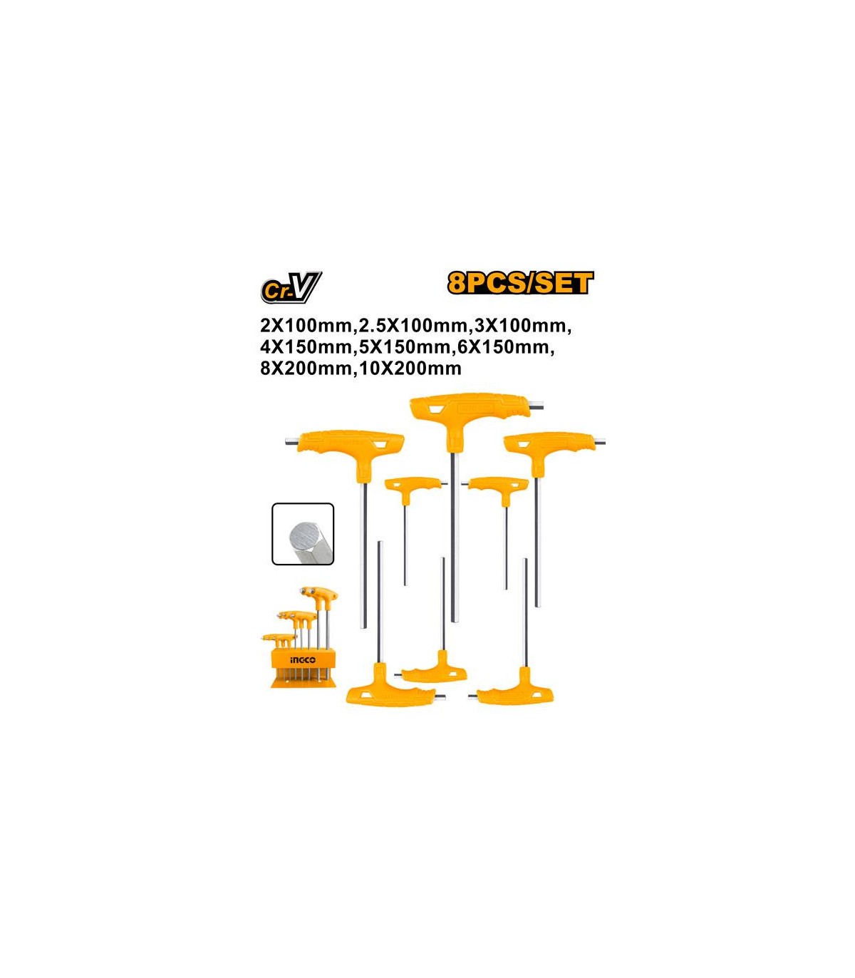 Juego 8 Llaves Allen Mango T 2-10mm
