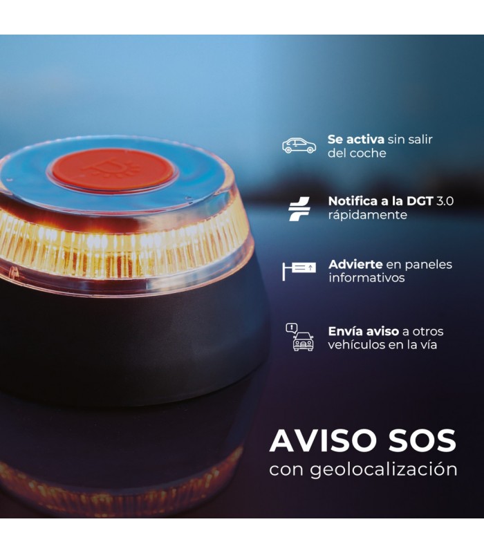 Baliza Señalización de Emergencia con Geolocalización V16