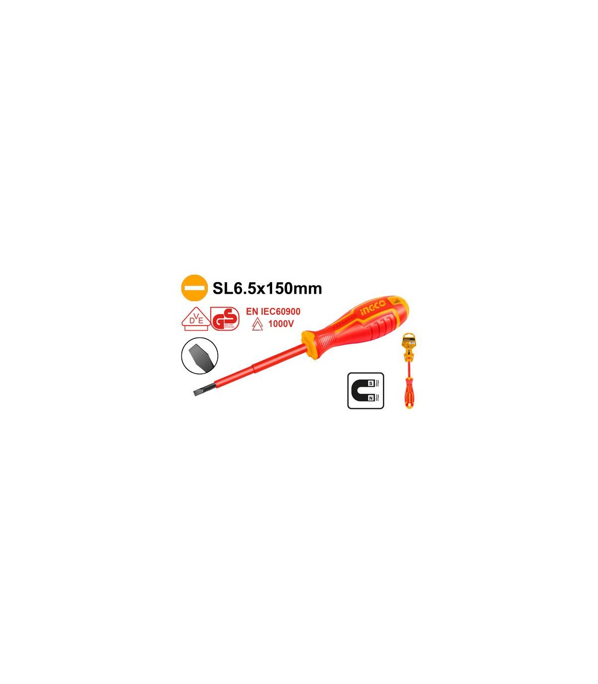 Destornillador Electricista VDE Plano 6.5x150mm