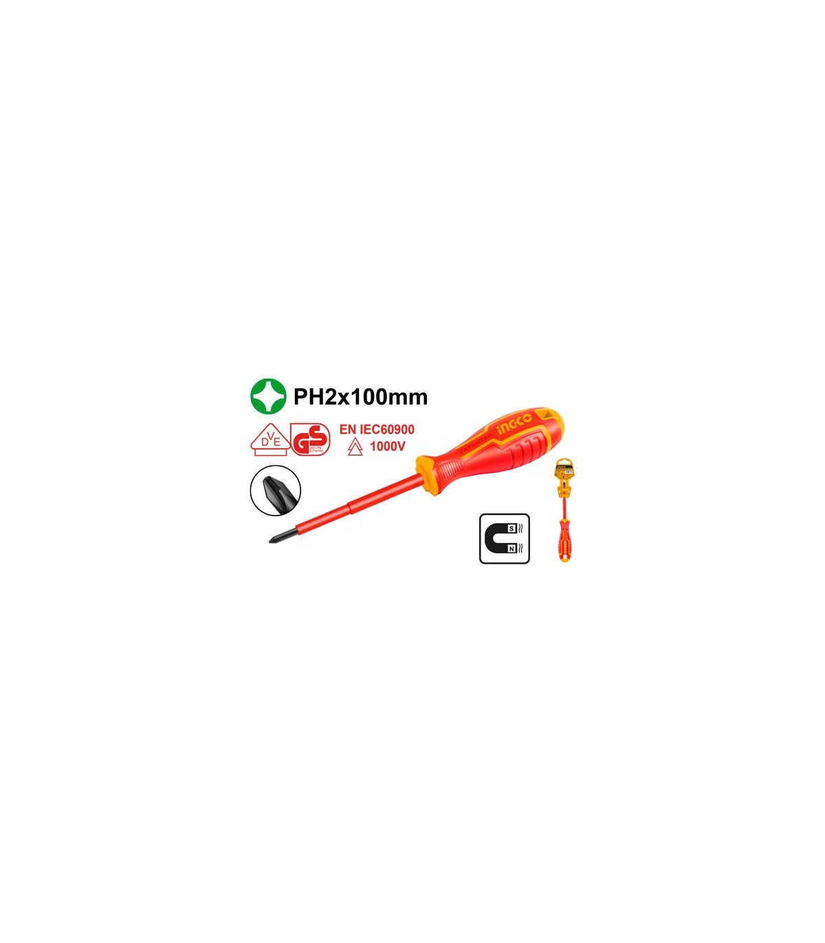 Destornillador Electricista VDE Phillips 2x100mm