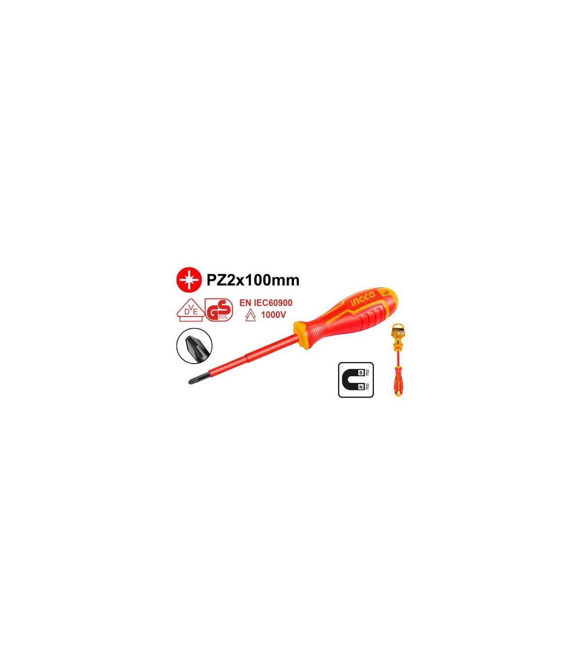 Destornillador Electricista VDE Prozidriv 2x100mm