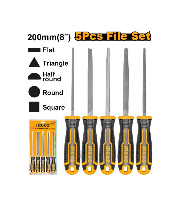 Juego 5 Limas 5X8" L200mm